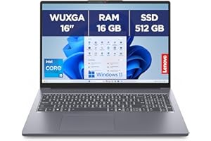 Lenovo IdeaPad Slim 3 16IRH10 - Ordinateur Portable 16'' WUXGA (Intel Core i5-13420H, RAM 16Go, SSD 512Go, Intel UHD Graphique, Windows 11 Home) Clavier AZERTY Français - Gris