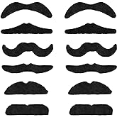 TRIXES Lot de 12 Fausses Moustaches Auto-adhésives Assorties pour déguisement – x6 The Smarty, The Rogue, The Scoundrel, The 