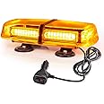 ROUTEKING Flashing Lights 54LEDs Car Emergency Light with Magnetic Base 7 Modes Strobe Warning Beacon Double Control Universal for 12V/24V all Car, Truck, SUV, engineering vehicles (Amber)
