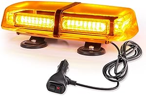 ROUTEKING Flashing Lights 54LEDs Car Emergency Light with Magnetic Base 7 Modes Strobe Warning Beacon Double Control Universal for 12V/24V all Car, Truck, SUV, engineering vehicles (Amber)