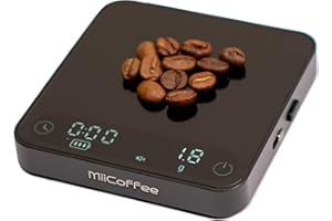 MiiCoffee Minipress waga do kawy, automatyczny timer do espresso i kawy do nalewania, aluminiowa obudowa i szklany blat