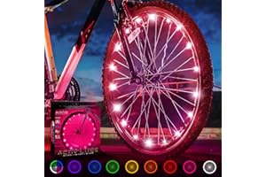 Activ Life Lumières de Roue de vélo LED avec Piles incluses! Obtenez 100% Plus Lumineux et Visible de Tous Les Angles pour Une sécurité et Un Style ultimes (1 Pack de pneus)