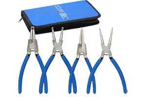 ‎CCLIFE CCLIFE Sprengringzangen Seegeringzange Set 4tlg, 150mm Zange Gerade & Gebogen für Sicherungsring Innen/Außen
