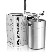 Edelstahl-Mini-Keg 5L – Bierfass Growler Mit Schraubdeckel, Lebensmittelecht, Isolierend, Für Hausbrauerei & Outdoor
