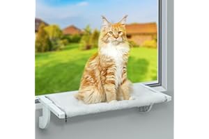 GUUSII HOME Hamac Chat Fenetre Perchoir Lit Fenêtre Panier Suspendu Etagere pour Chats Radiateur Ajustable d'Intérieur Jusqu'à 16kg 67.5 * 34.5cm Facile à Monter et à déplacer Pas de Ventouse (L)