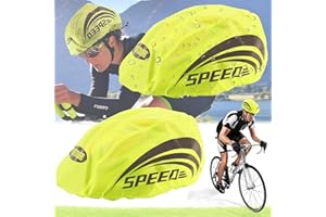 Begpoee 2 Pezzi Copertura Antipioggia per Casco, Copertura Riflettente per Casco da Ciclismo, Copri Casco Bici Impermeabile, Adatto per Caschi da Bicicletta, Skateboard e Sci(Verde Fluorescente)