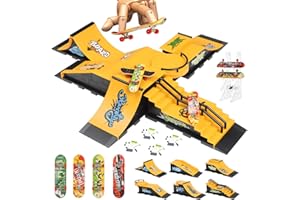Aolieh Finger Skateboard und Rampe Zubehör Set-Fingerboard Skate Park Spielzeug Set-DIY Finger Skate Boarding Ultimate Sport Training Requisiten Spielzeug für Kinder