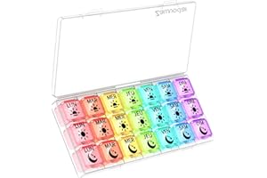 ZAWUODAR Pilulier Semainier Français Matin Midi Soir, Grand Pilluliers Medicaments 7 Jours 3 Compartiments Pilulier Hebdomadaire 3 Fois par Jour (Multicolore)