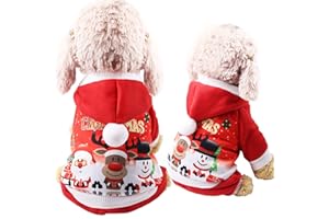 YANMUCY Pet Christmas Costumes Cat Christmas Outfit Dog Christmas Clothes Santa Costume Warm Hoodies Xmas Pet Clothes Suit for Small Medium Dogs Puppy Cats (Large, Style-4)