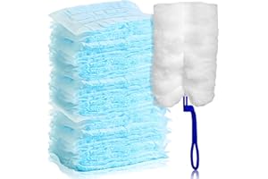 HOSPAOP 50 Stück Staubmagnet Staubwedel Nachfüllpack für Swiffer, Mikrofaser Staubwischer mit 1 Handgriff von Staub Schmutz Auto