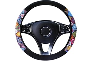 NODCOWS Coprivolante Auto Universale 38cm, Coprimanubrio Auto Copri Volante per Auto Colorato Copri Sterzo in Microfibra Traspirante e Antiscivolo Copristerzo Che Assorbe Il Sudore