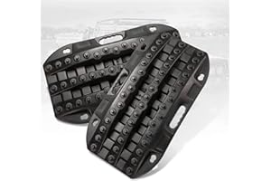 BUNKER INDUST Off-Road Traction Boards, 2 Pcs Recovery Tracks Traction Mat for 4X4 Jeep Mud, Sand, Snow Traction Ladder-Black Tire Traction Tool