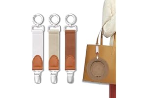 DGSLWH 3 Szt klips do kapelusza do podróży, elastyczny klips do kapelusza, Lekki Materiał Poliestrowy, Do Plecaków, Walizek, Torebek, Totes, Akcesoria na Zewnątrz (Brązowy, Biały, Khaki - 17x3x0,5cm)