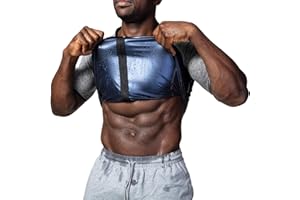 DODOING Herren Sauna Weste Schwitzen Workout Shirt für Gewichtsverlust Hot Polymer Taille Trainer Korsett Kompression Sauna Sweat Body Shaper Reißverschluss Abnehmen Workout Shirt Sauna Tank Top