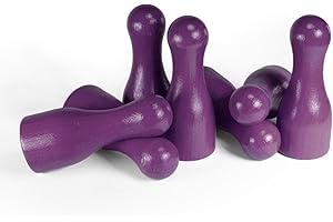 Spieltz Riesen Spielfiguren für XXL Brettspiele: Lila Halmakegel groß aus Holz, 25/60 mm. Flaschenkegel, gut zu greifen. Extra große Spielkegel (lila, 10 Stück)