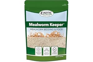 Exotic Nutrition Mealworm Keeper - Healthy Bedding & Feed for Breeding Live Feeder Mealworms… (1 lb)