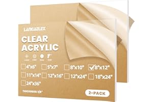 Langaelex 2er Set Acrylglas Platten Transparent 3mm, 20 x 30 cm Acrylplatten ultra klare Kunststoffplatten für Laserschneiden, Glasersatz, Projektausstellung