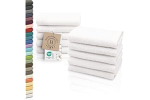 ZOLLNER 10er Set Seiftücher - weiche und saugstarke Waschlappen - waschbar bis 95°C - Baumwolle - 30x30 cm in weiß