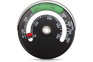 FRIENDA Magnetic Stove Thermometer Fire Stove Thermometer Gauge for Wood Log Chimney Oven Temperature Meter (1)
