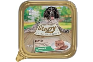 Stuzzy Mister, Mokra karma dla dorosłych psów, Smak Królik, pasztet i Mięso w kawałkach - Łącznie 3,3 kg (22 garnki x 150 gr)
