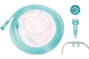 Tiga-Med Lot de 10 paires de lunettes de nez à oxygène, sans DEHP avec tube XL 426 cm, vert O2