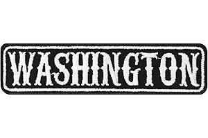 EXPRESS-STICKEREI Biker Patch Biker Rankpatch Washington Motorcycle Patch Applique to sew on or Iron on | USA Badge for All Fabrics and Leather | Sticker for Clothing | 100x25 mm