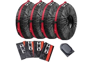 BASTOUR 4 Pièces Housses de Pneus, Couvre-pneus, 19-23'' Housse Roue de Secours Imperméable, Housses de Protection de Roue de Voiture, diamètre 80 cm, Couverture Roue Secours avec Poignée, Antipoussière