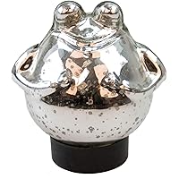 Bollweg Schwimm-Frosch mittel Maße 12cm x 13cm in Silber/glänzend aus Glas