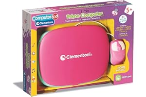 Clementoni Sapientino - Il Mio Primo Computer Pink, Gioco Educativo Interattivo Bambini dai 5 Anni, 35 Attività, Impara Lettere, Numeri, Logica, Musica, con Mouse e Schermo LCD, Lingua Italiana, 16657