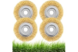 HIULLEN Szczotka do fug, zestaw 4 sztuk, szczotka do chwastów 12 mm, metalowa szczotka z mosiądzu, kompatybilna z Gloria Multibrush i innymi szczotkami drucianymi, akcesoria do usuwania chwastów i