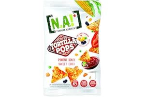 NA! NATURE ADDICTS Tortillas Pop Piment Doux Soufflées à Base de Maïs/Légumineuses 80 g