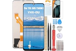 YHX-OU 6.75'' Nero Schermo per TCL 505 T509K1 LCD Display Touch Screen Digitizer Ricambio Assembly con Utensili Inclusi + Vetro temperato