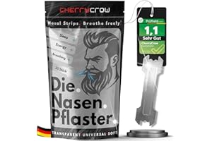 ‎CHERRYCROW CherryCrow - Die Nasenpflaster | (30 Stück) Premium Transparent Nasal Strips für besseres Atmen 100% Hautverträgliche Pflaster - Leistungsfähigkeit und besserer Schlaf Sport Anti Schnarchen Streifen