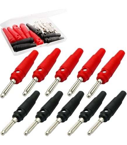 10 Conectores Tipo Banana De 4 Mm M5 Con Revestimiento De Cobre Hembra Para Equipos Electronicos Negro 94974513