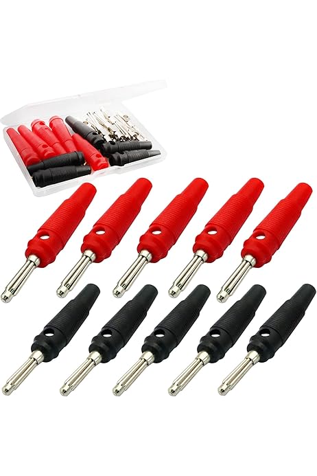 50 Connettori A Banana 4mm - 25 Maschi + 25 Femmine, 5 Colori, Per Elettronica - Foto 2