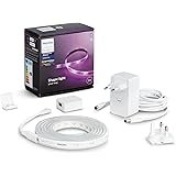 PHILIPS Hue White&Color Ambiance Lightstrip, Kit base Striscia LED Smart da 2m + 3 Ambiance Lightstrip, Striscia LED Smart da