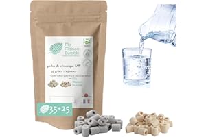 Ma Maison Durable | X60 Perles de Céramique EM®| Pack 35 Grises + 25 Roses| Filtre Purificateur Naturel Eau du Robinet| Billes Filtration Naturelle Chlore Calcaire| pour Pichet Carafe Gourde Fontaine