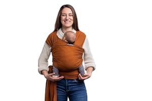 CuddleBug Fascia Porta Bebé Neonato e Bimbi fino a 16 Kg – Fascia Neonato per Trasporto a Mani Libere – Marsupio Bambino a Fascia – Ideale come Regalo Nascita e Baby Shower (Marrone/Brown)