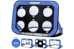 YIMORE Porta da Calcio per Bambini con Borsa a Mano, 4 Modalità Porta da Calcio 120 * 80 * 80cm, Adatto per Interno Esterno