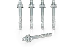 KM TRADE Bolzenanker - Schwerlastanker aus verzinktem Stahl mit ETA Zulassung, Option 7 - M10 x 75 mm, fixierbare Dicke: 10 mm - 10 Stück