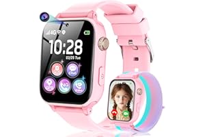 CATGIFF Smartwatch Kinder mit GPS und Telefon, 4G Smartwatch Uhr für Mädchen und Junge mit Voice Chat, SOS, Spiele Spiel Wecker Schrittzähler Schulmodus , Smart Watch für kids Geschenke 4-16 Jahre (Rosa)