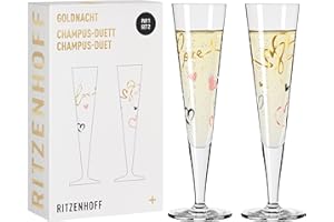 Ritzenhoff 6031004 Flûte à champagne 200 ml - Série Goldnacht Duett 2023-2x pièce de designer avec de l'or véritable - Made in Germany