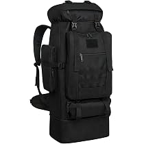 Wesoke 100L Campingrucksack Wanderrucksack für Männer Frauen, extra großer wasserdichter Outdoor Reiserucksack, übergroßer verdickter verstellbarer militärischer taktischer MOLLE Rucksack, Schwarz Sport & Freizeit