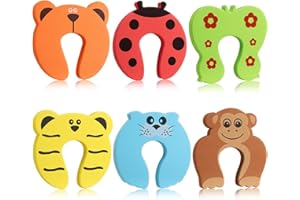 Mexgcom Confezione da 6 Fermaporta Bambini, Fermaporta di Sicurezza in Schiuma, Protezione Per Bambini Dito, Protezione con Morsetto per Sicurezza per Bambini Porte e Finestre