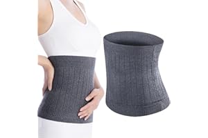 Zouwel Belly Warm Waist Belt Back Warmer Cashmere Kidney Lower Back Support Belt Brace Abdominal Stomach Kidney Trimmer Band Warming Knitted Waist Brace Thermal Knit Lumbar for Women Daily Wear