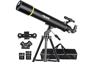 SOLOMARK Teleskope für Erwachsene Astronomie, 80mm Aperture 900mm Refraktor Teleskop für Kinder, Anfänger, kompakte und tragbare Reiseteleskope mit Tragetasche