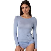 T-shirt Manches Longues Femme Lovable - Col V Profond, Modal & Cachemire - Noir, Taille M - 9