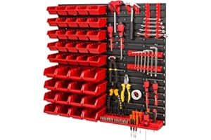 PAFEN Storage System Wall Shelf 772 x 780 mm Tool Holders and Stacking Boxes - Wall Plates Extra Strong Workshop Shelving Unit