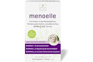 ‎MENOELLE menoelle® Wechseljahre Tabletten, pflanzlich mit EstroG-100 Extrakt. Bei Hitzewallungen, Schlaflosigkeit und weiteren Symptomen. Hormonfrei, Vegan ohne Nebenwirkungen. 60 Tab./ Monat