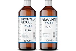 BMUT 1000 ml gliceryny + 1000 ml glikolu propylenowego w jakości farmaceutycznej | > 99,5% | czysta | E422 + E1520 DIY